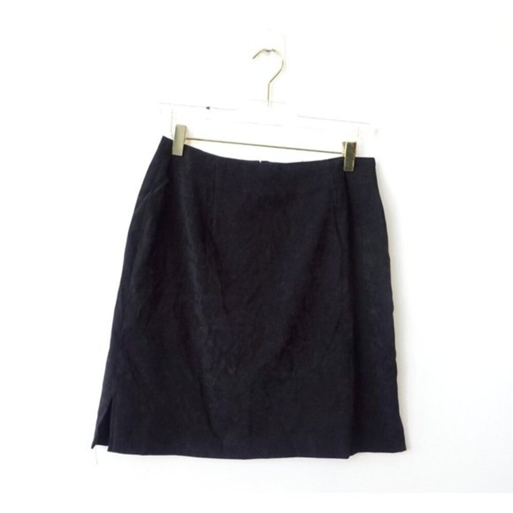 90s Minimalist Pencil Skirt Womens S Black Corpcore Mini Fitted Office Siren